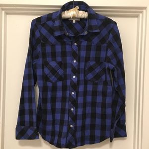 Top/Shirt Flannel Long-Sleeved Buffalo Check